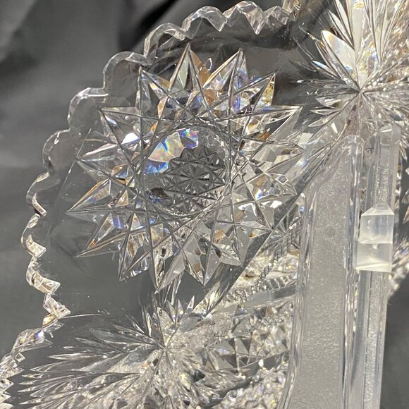 Antique ABP American Brilliant Cut Glass Mayonnaise Plate 6” Dish Serving Piece - Picture 10 of 15